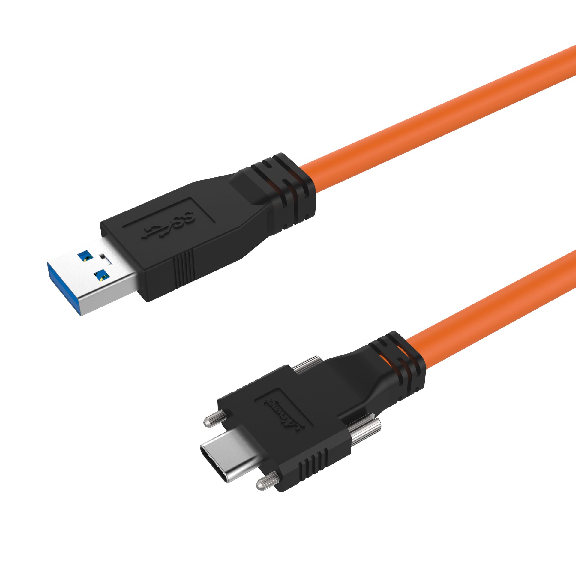High Flex USB 3.1, A to C Dual Screw Locking